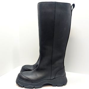 COS Long Rubber Boots In Black Women's Sz 11